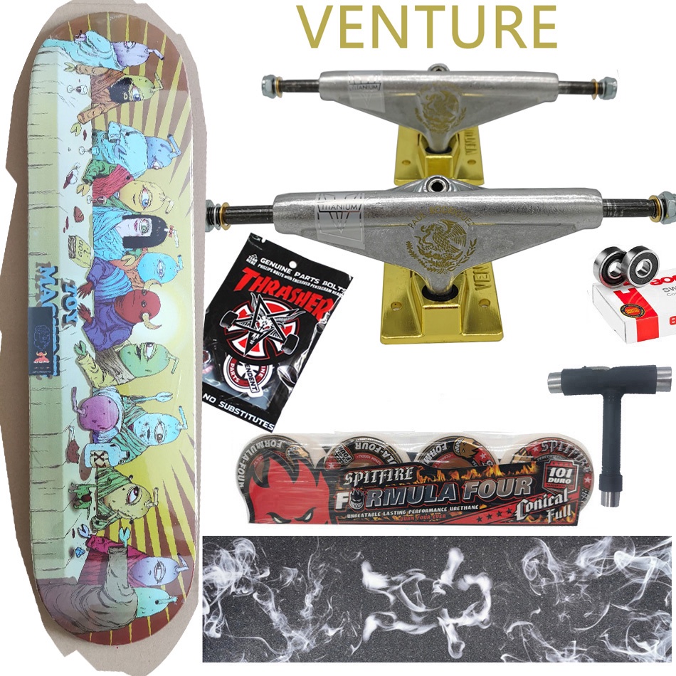 Mainan Mesin skateboard spitfire wheels grip tapes THUNDER trucks hardware