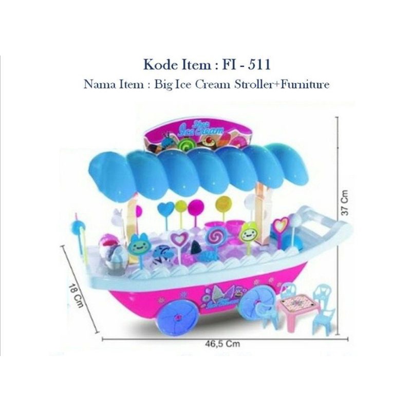 MAINAN GEROBAK ESKRIM JUMBO MAINAN ICE CREAM MAINAN ANAk PEREMPUAN MURAH