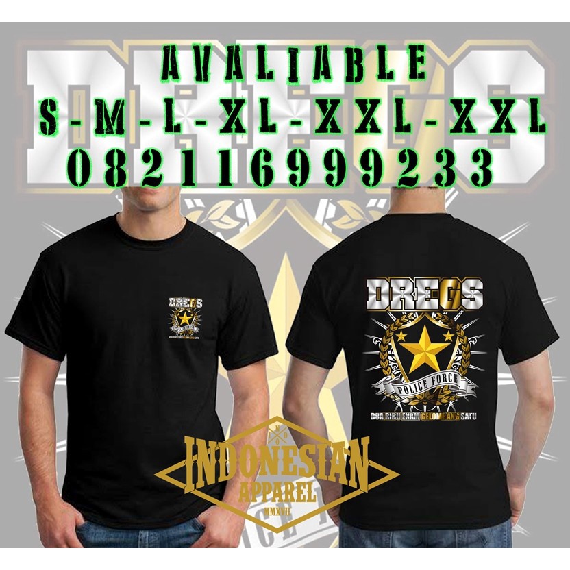 Kaos Tshirt Dregs Polisi Polri Premium Indonesian Apparel A1