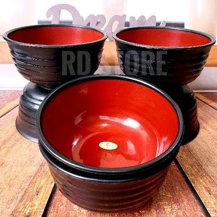 promo 6.pcs mangkok ulir ramen multiwarna bahan plastik food grade..