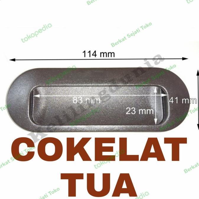 

Tarikan Handle Laci Lemari Nakas Kabinet Tanam Plastik 96mm (COKLAT) stock ready