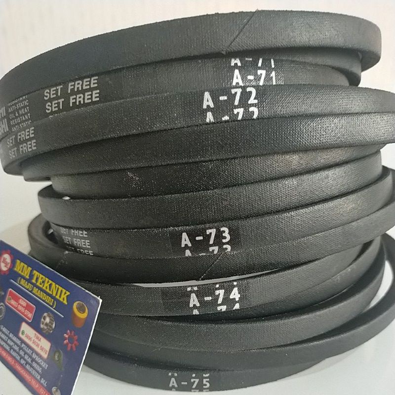 Vanbelt A71 A72 A73 A74 A75 Tali Ban Kipas Bando Mbi Mitsuboshi Vpower Van Fan Belt A 71 72 73 74 75 V V- Pan Panbelt Fanbelt A-71 A-72 A-73 A-74 A-75