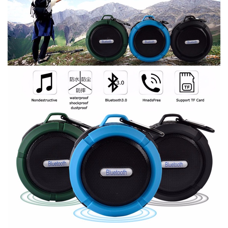 Taffware Mini Outdoor Bluetooth Speaker - C6 Bluetooth 3.0 sehingga dapat terhubung ke smartphone de