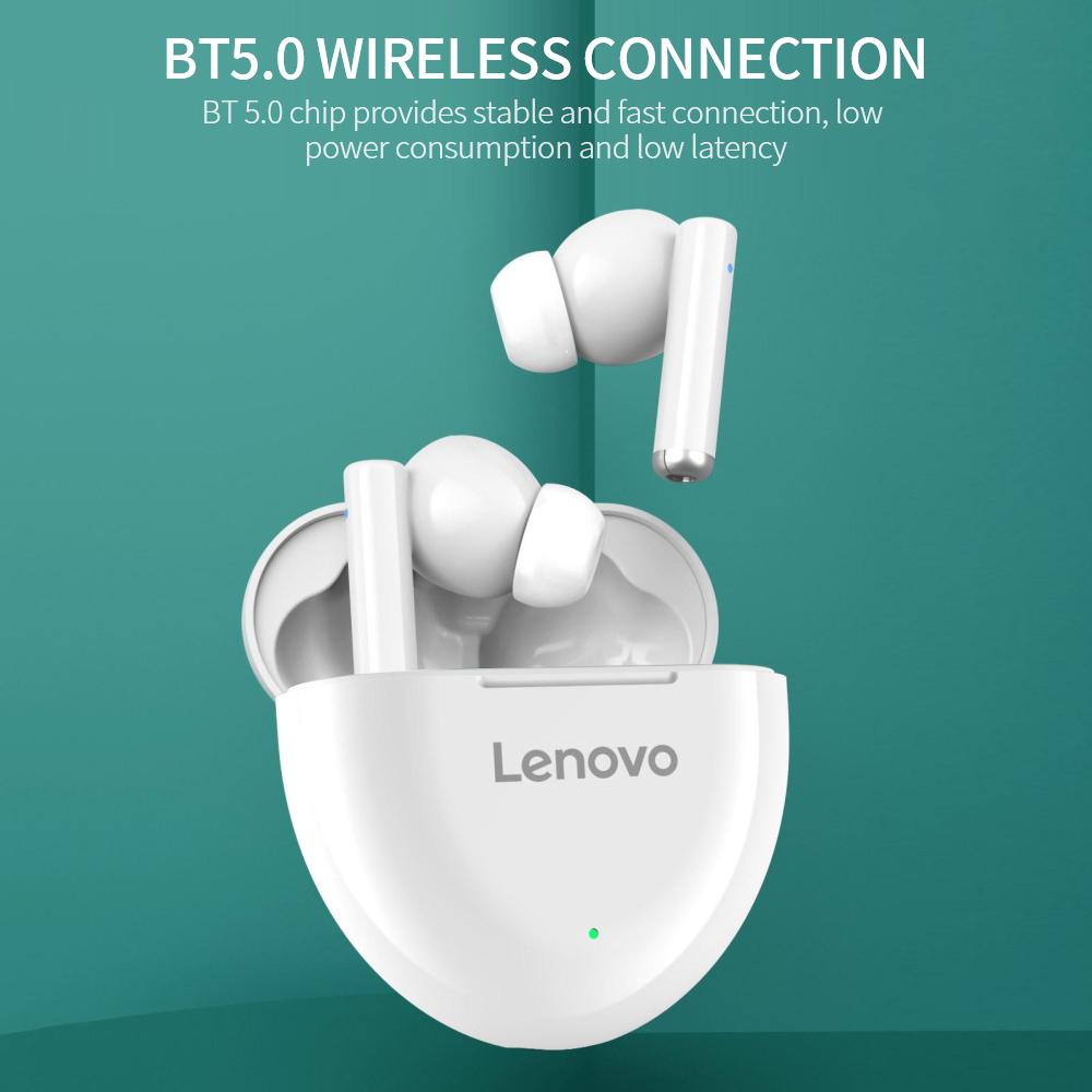 Lenovo TWS Earphone True Wireless Bluetooth 5.0 with Charging Dock - HT06 - White