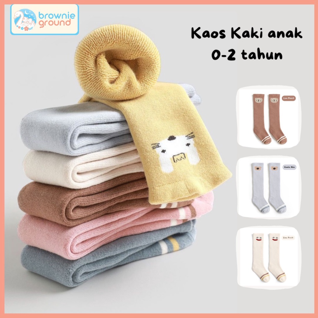 READY - kaos kaki lucu anak unisex usia 0-2 tahun import premium / kaos kaki bayi karakter warna warni