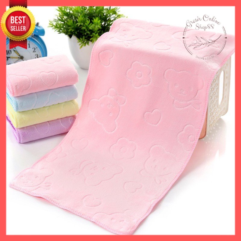 GOS -H114- Handuk Mandi Ukuran Besar - Handuk Mandi Motif Bear - Towel - Handuk Muka Bahan Halus