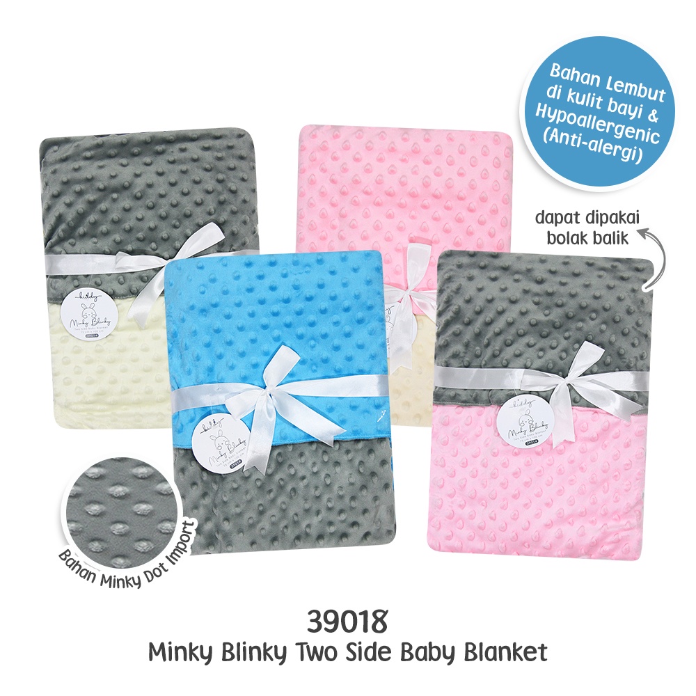 Kiddy Selimut Bayi 2 Sisi / Minky Blinky Two Side Baby Blanket / 39018