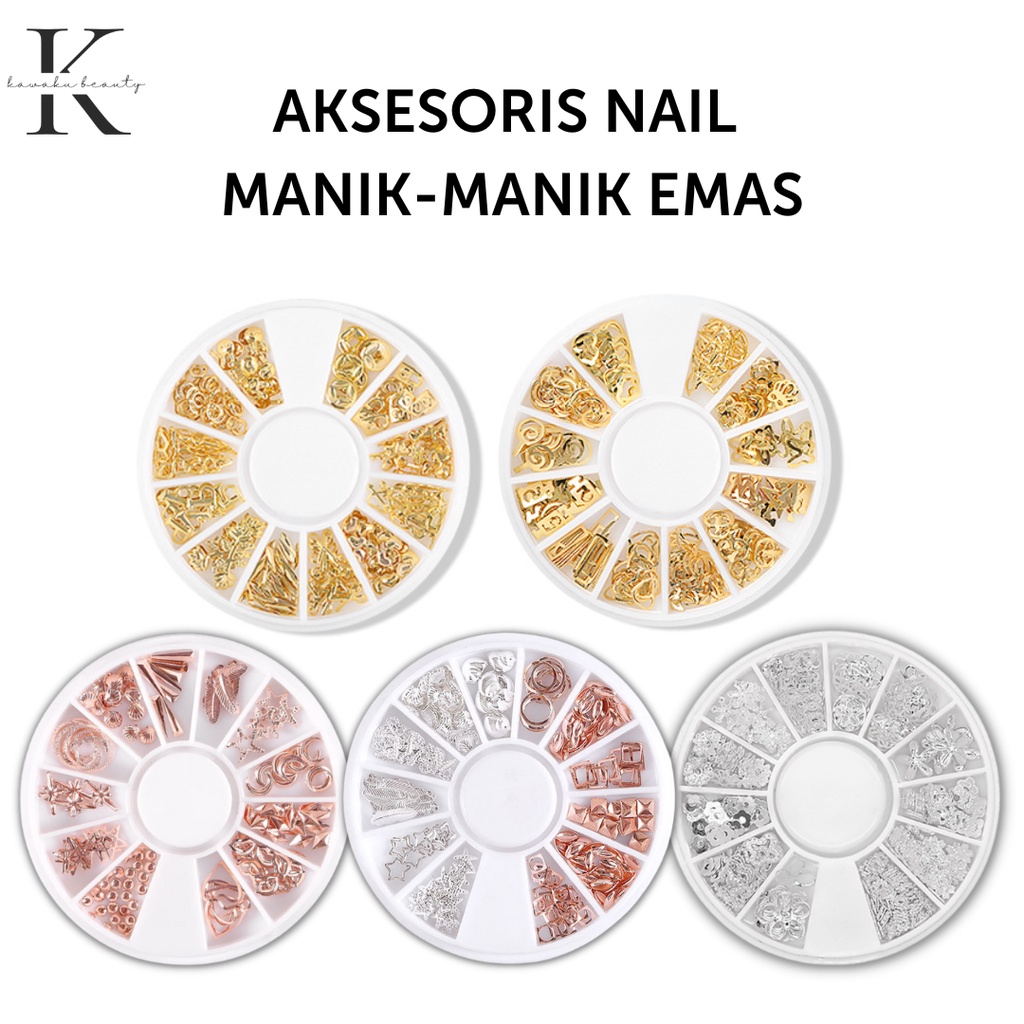 ACC WHEEL nail art aksesoris Metal Gold silver rosegold / Hiasan DIY ACCESORIES
