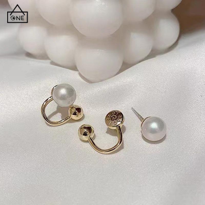 COD❤️Anting Mutiara Temperamen Anting Desain Sederhana Wanita S925 Anting Kepribadian Perak S925-A.one