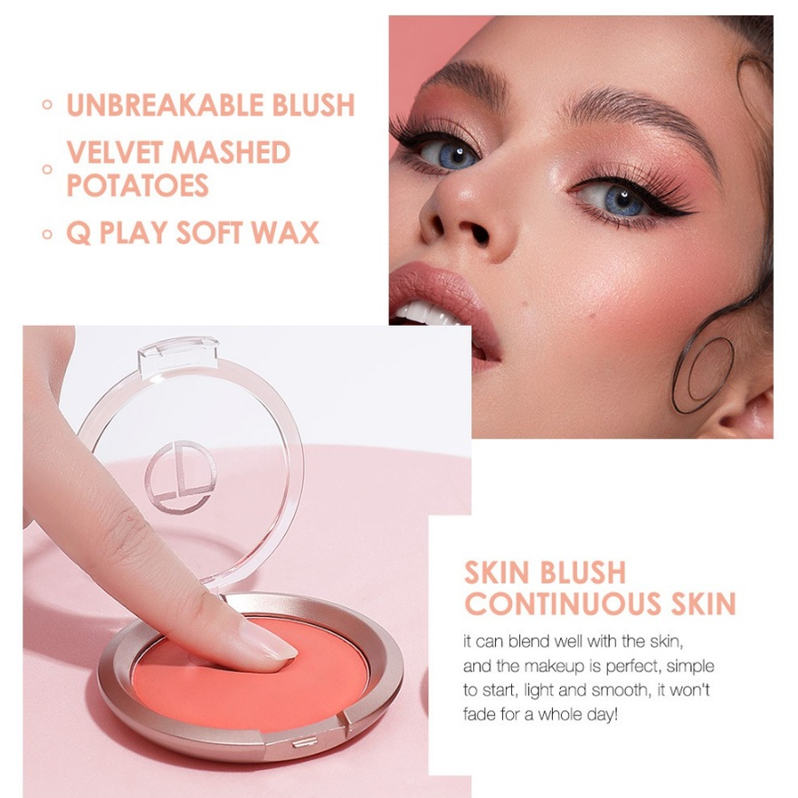 [100% ORIGINAL][READY]O.TWO.O Blush On Powder Face Makeup Soft Colour Bounce Blush Makeup Tahan Air Tahan Lama