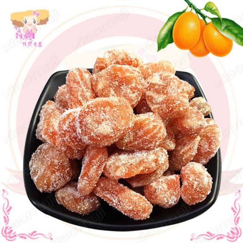 

100gr Jin Ju Bing 金橘餅 Kumquat Cake Preserved Kumquat Flattened Oval Kumquat Cake