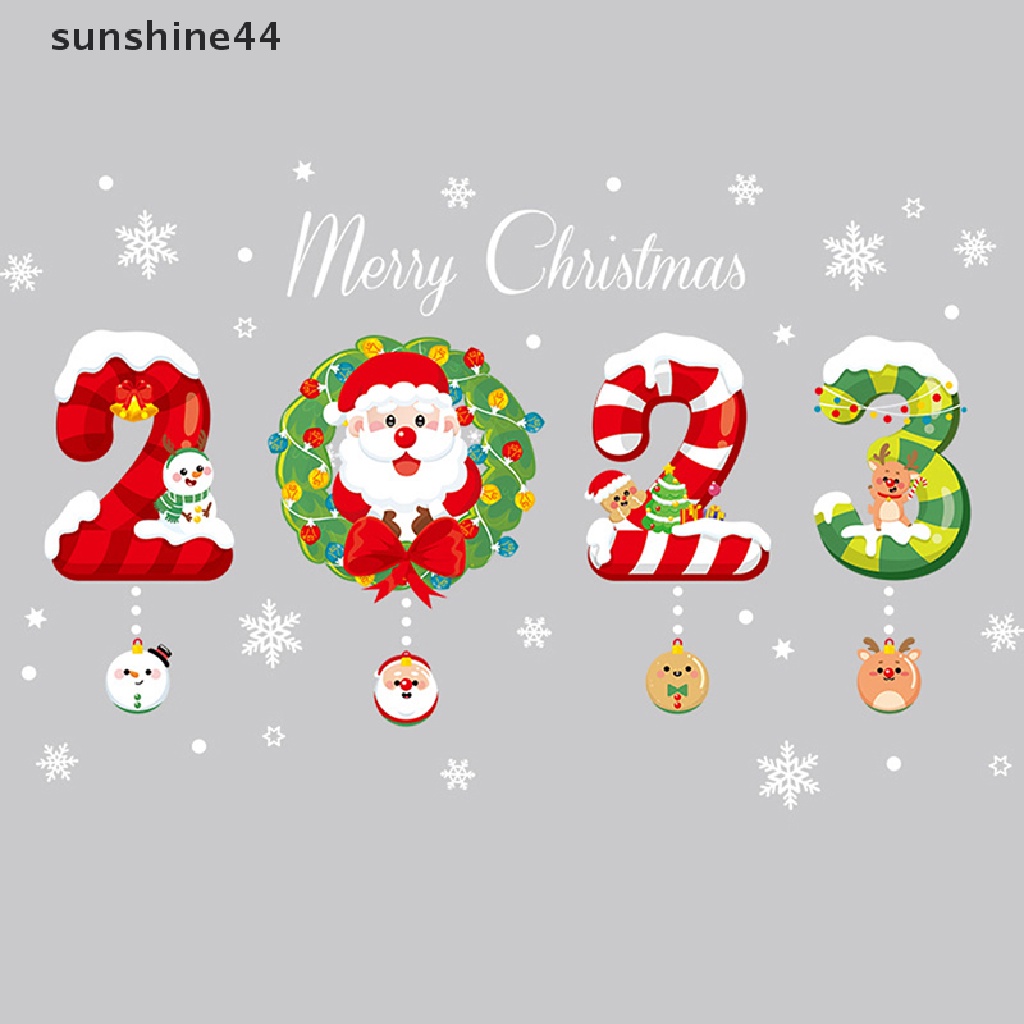 Sunshine 2023 Stiker Dinding / Jendela Anti Air Motif Natal / Tahun Baru