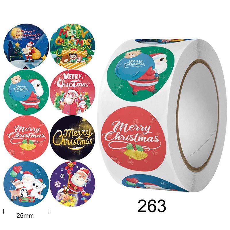 

Sticker Souvenir Natal Stiker Merry Christmas 500pcs