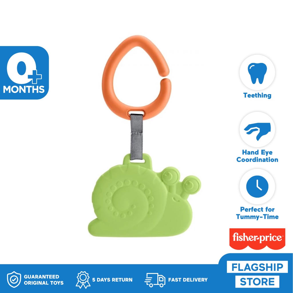 Fisher Price Green Snail Teether - Mainan Gigitan Anak