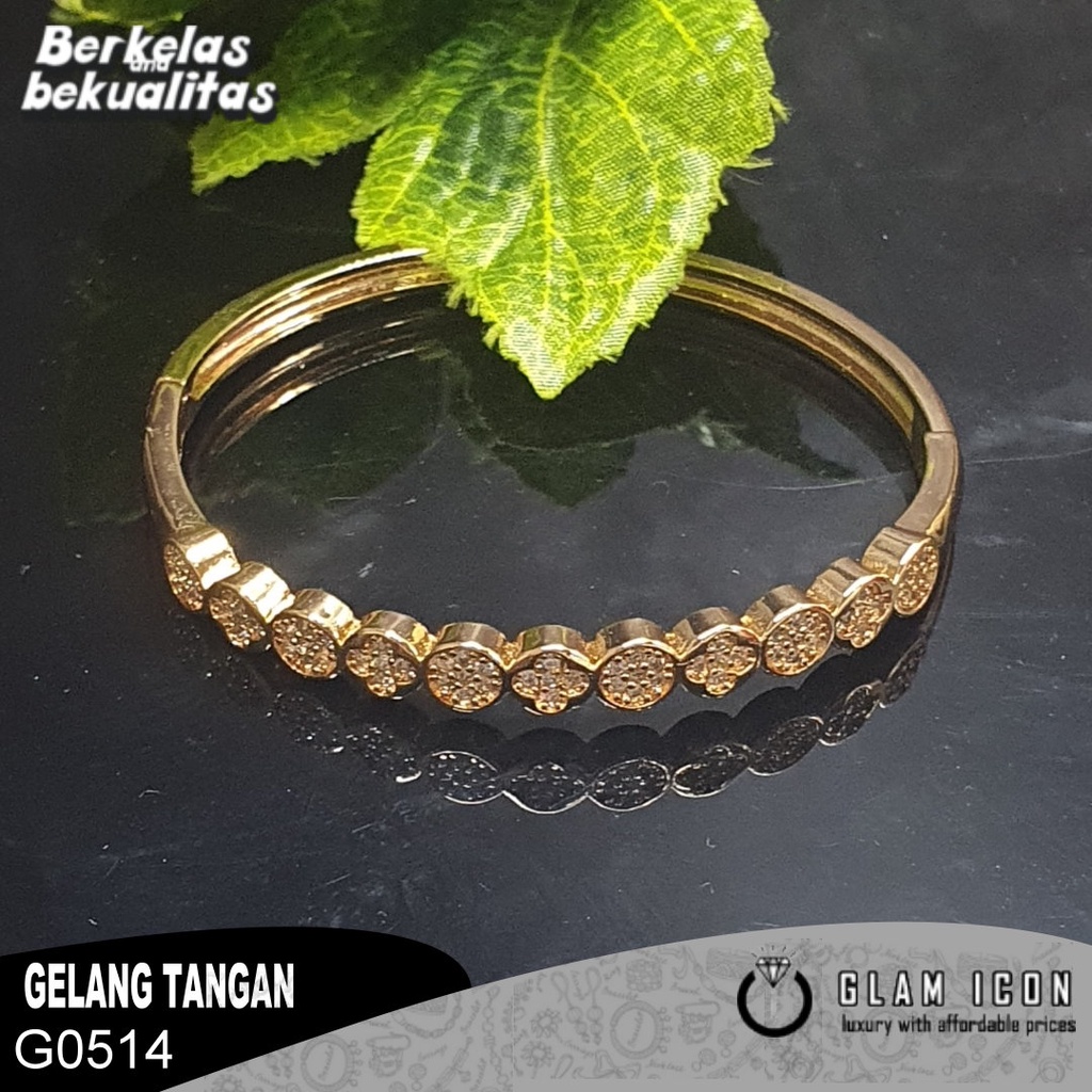 Gelang Bangle Mata Tabur Motif Baris bulat  G0514 BGD