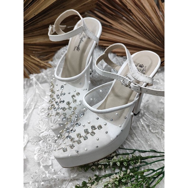 sepatu wanita atalia wedding putih 12cm