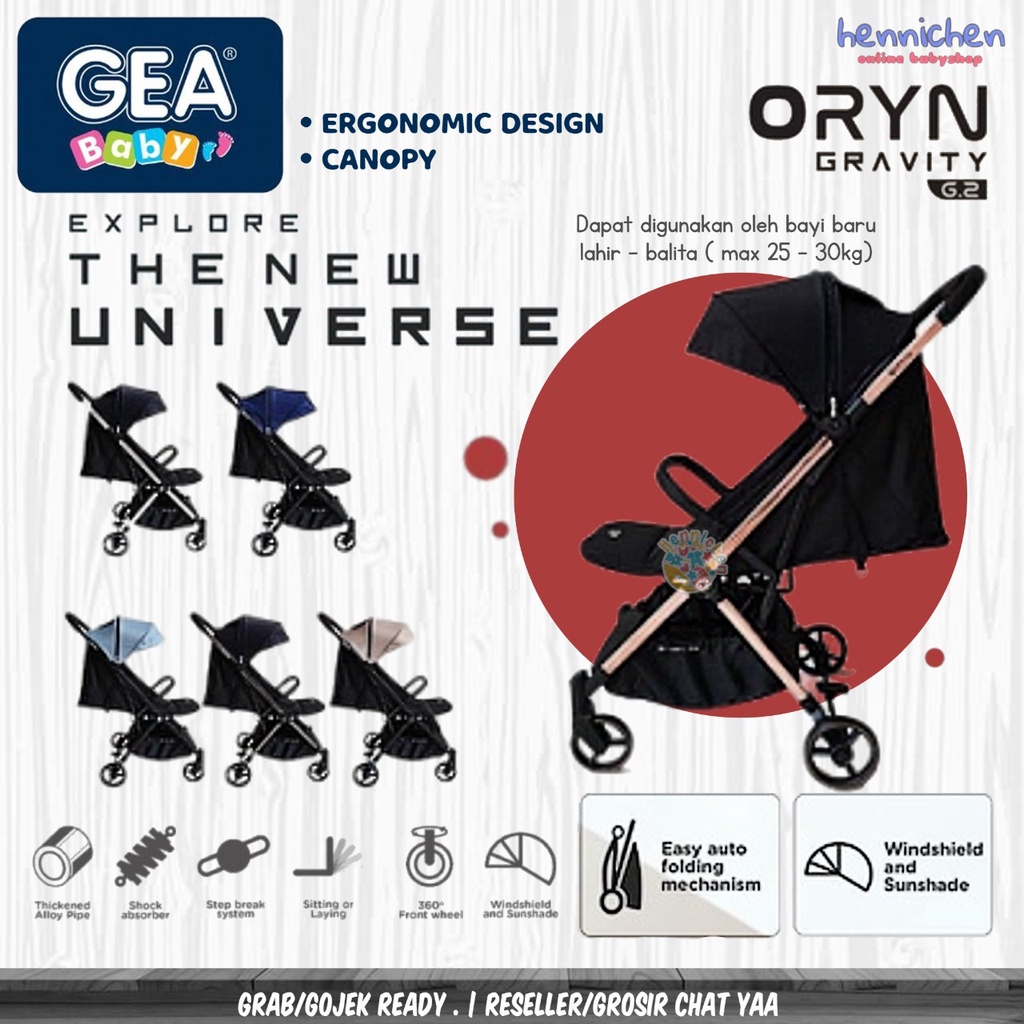 GOJEK / GRAB GEA BABY ORYN GRAVITY G2 EXPLORE THE NEW UNIVERSE Baby Stroller - kereta dorong bayi Kereta Dorong Anak Bayi Baby Stroler