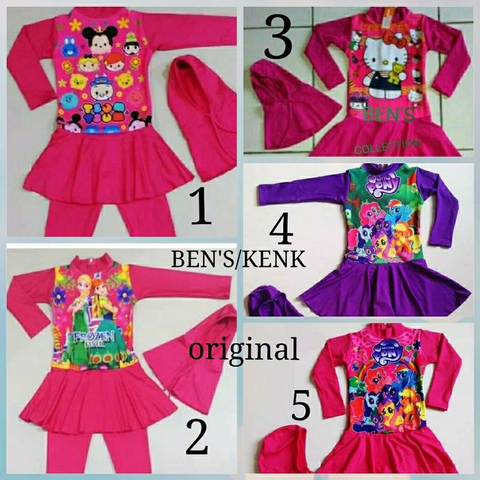 SWIMSUIT BAJU RENANG ANAK PEREMPUAN MUSLIMAH MUSLIM BEN'S ORIGINAL / SWIMSUIT BAJU RENANG ANAK