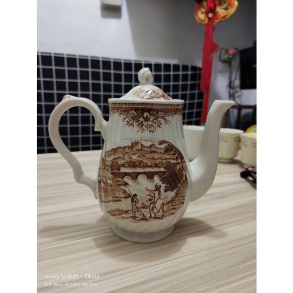 Teko keramik Vintage Oxford Kuno Jadul Antik