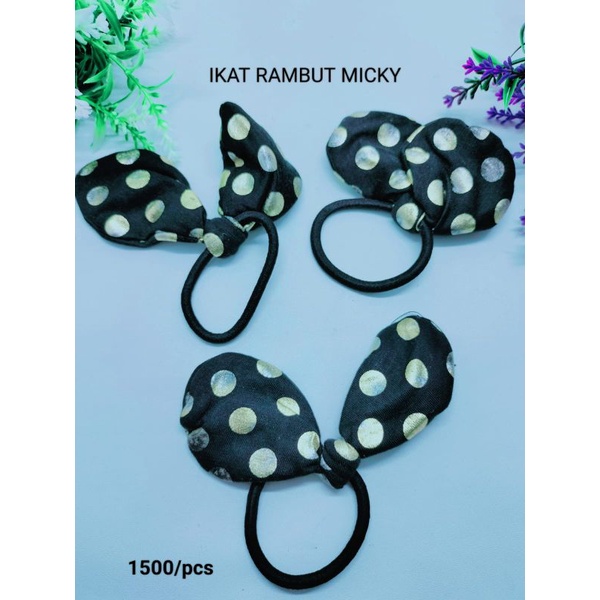 IKAT RAMBUT MICKEY MOTIF POLKADOT HARGA/PCS