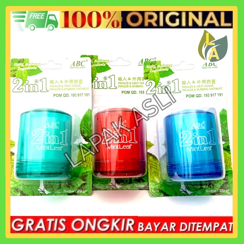 ABC Menthol Cone 2 in 1 ( 100% Alami ) - Inhaler &amp; Obat Gosok