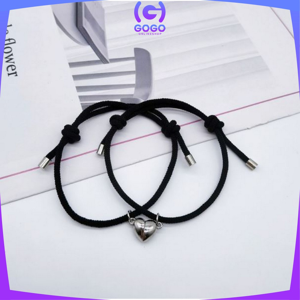 GOGO-K67 Gelang Couple Magnet Fashion Wanita Pria 2PCS Gelang Tali Persahabatan Anyaman Gelang Etnik Braided Bracelet