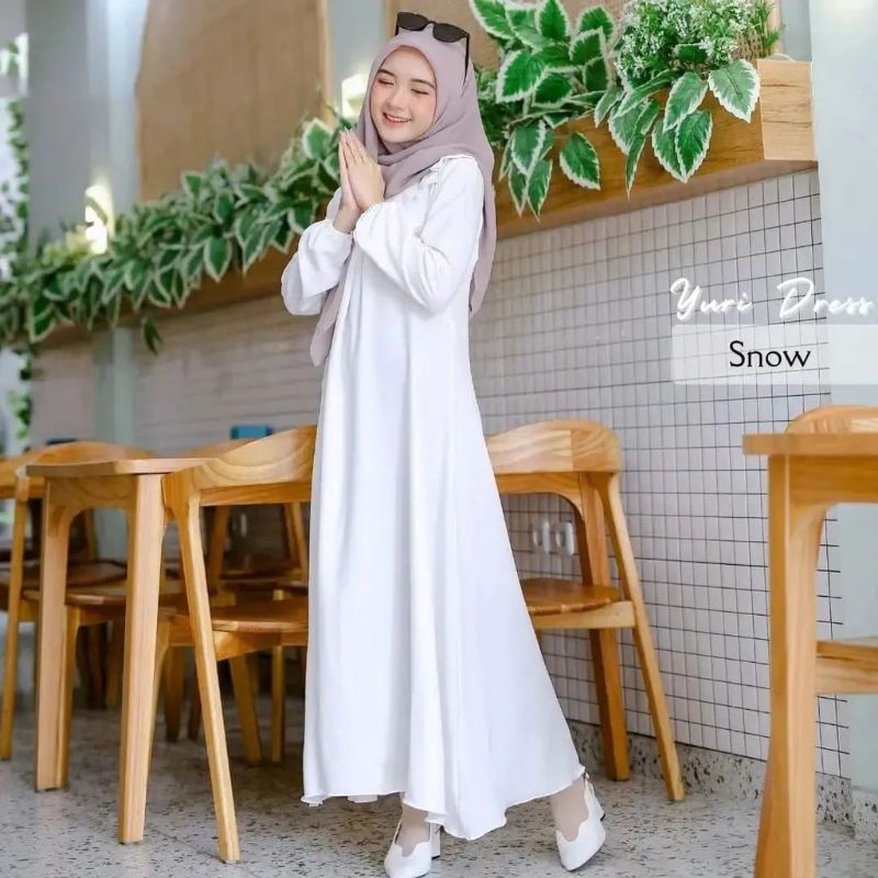 Dress maxi yuri ,crinkel air flow/GAMIS REMAJA PEREMPUAN/Dress remaja wanita/gamis wanita terbaru/terlaris