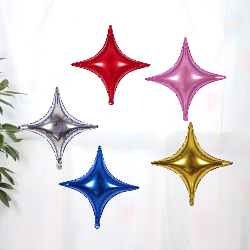 T&amp;Y Balon Foil Bintang 4 Sisi Balon Foil Bentuk Wajik Balon Foil 9,5 inch / 25 cm Balon Pesta Balon Dekorasi Satuan Murah