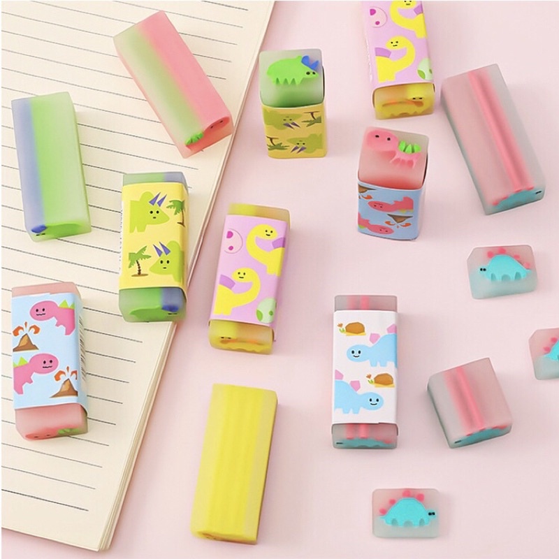 

PENGHAPUS PENSIL MOTIF CARTOON LITTLE DINOSAUR ERASER LEARNING