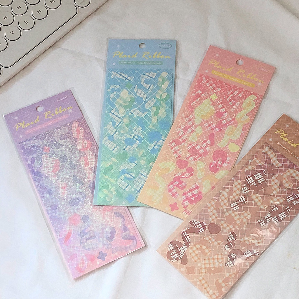 

Sticker Plaid Ribbon Confetti Photocard Polaroid Deco Journal Bullet Bujo Scrapbook