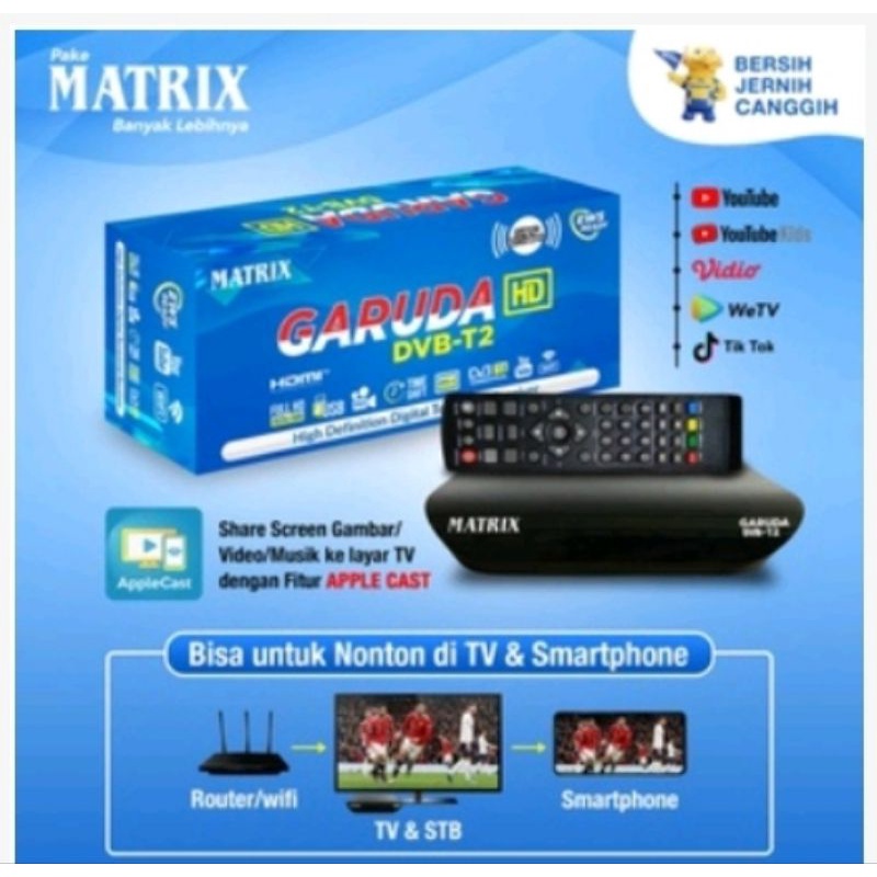 Matrix Set Top Box Receiver TV Siaran Digital DVBT2 Matrix Garuda