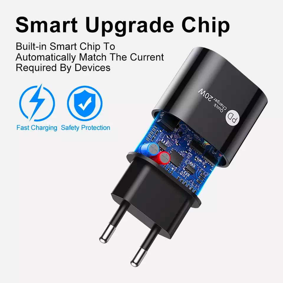 Wall Fast Charger USB QC 3.0 20W PD Type C AH058 - XOBOX