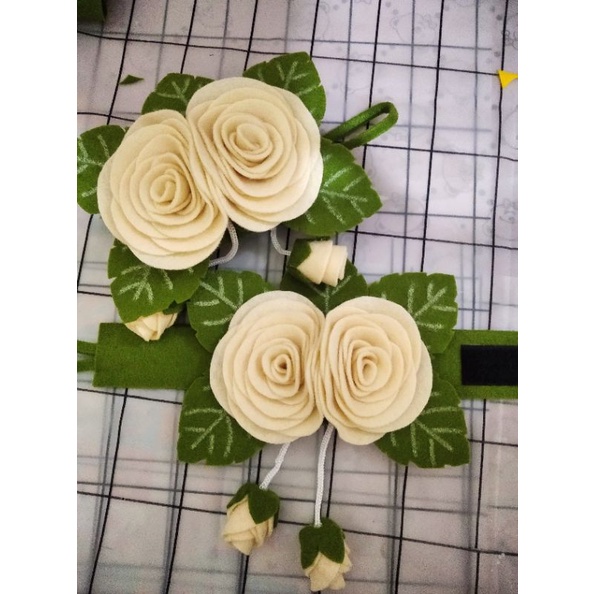 ikat gorden flanel, tali gorden bunga, ikat gorden unik, ikat gorden bunga mawar(harga per 1 biji)