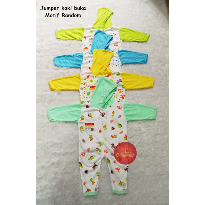 Sleepsuit baby warna dan motif random/jumper baby/jumper kaki buka