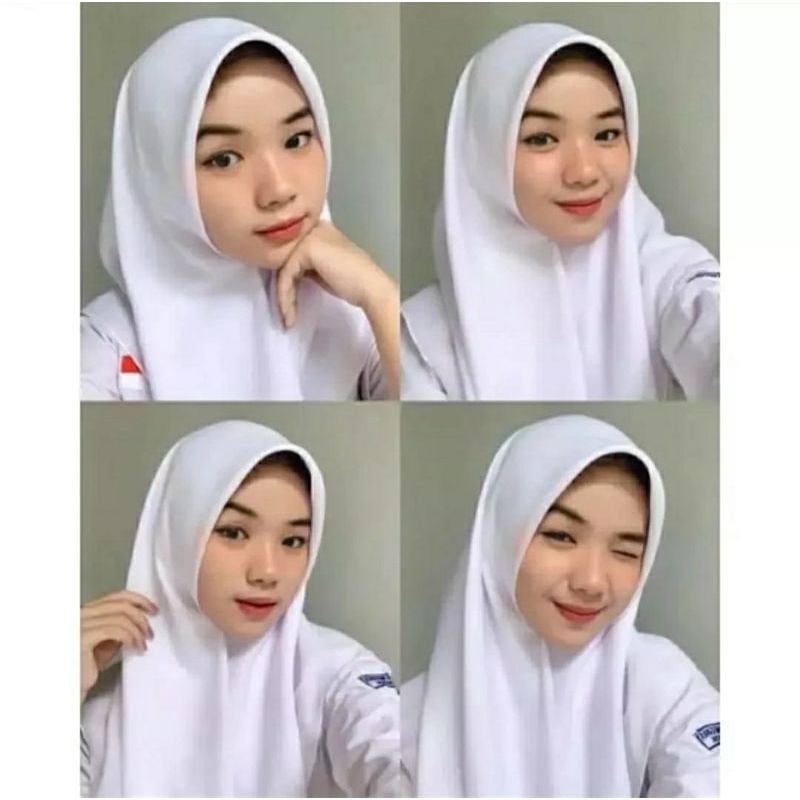 𝐊𝐇𝐀𝐈𝐑𝐀 𝐒𝐂𝐀𝐑𝐅 - Hijab Segi Empat Anak Sekolah SMP dan SMA / Segi Empat Ukuran 110X110cm / Jilbab Segi
