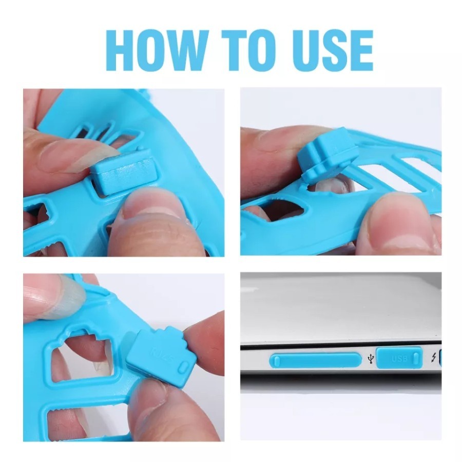 MH- Penutup Port Macbook Air / Pro / Laptop Silicon Anti Dust Port