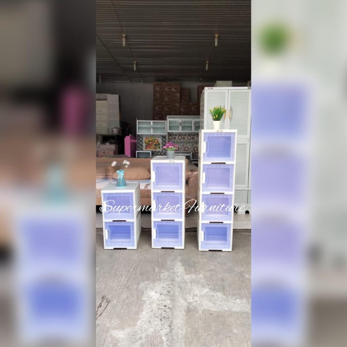 Rak Piring Akako Rak Piring Susun Plastik Pintu Transparan Mini Dish Rack