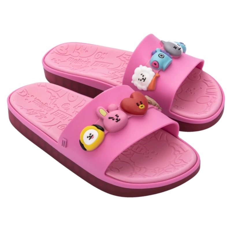 (NEW) MELISSA BEACH SLIDE NEXT GEN + BT21 AD PINK ORIGINAL