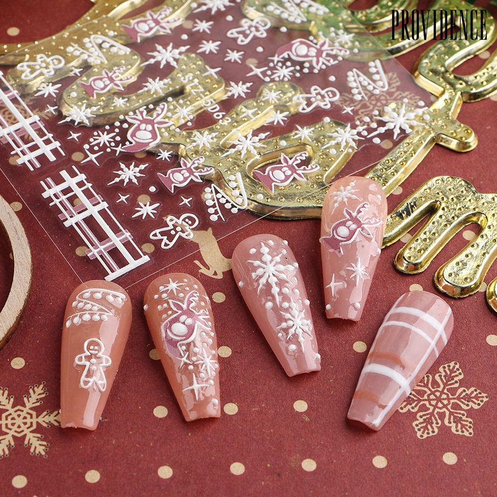 Providence Stiker Kuku 3d Motif Natal Untuk Nail Art DIY