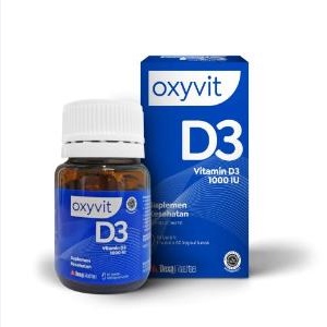 Oxyvit D3 1000iu ED 09-2023 Kapsul Lunak Botol (per Pcs) isi 60