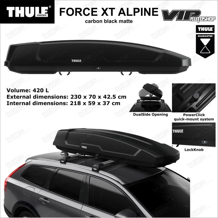 Roofbox Roof Box THULE Original FORCE XT Alpine Black Aero Rack Bagasi