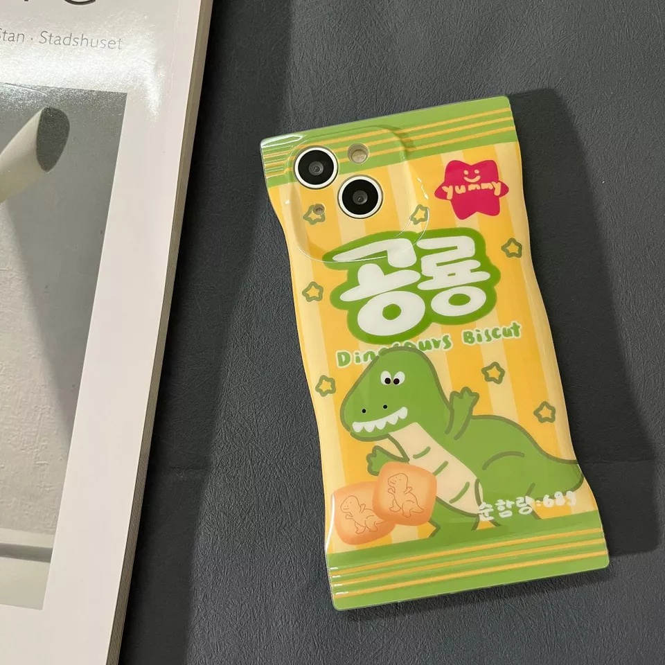 Dino Biscuit Snack Case IPhone 14 Pro Max 14+ Plus IPhone X Xs XR IPhone 11 IPhone 12 Pro Max IPhone 13 Pro Max Casing