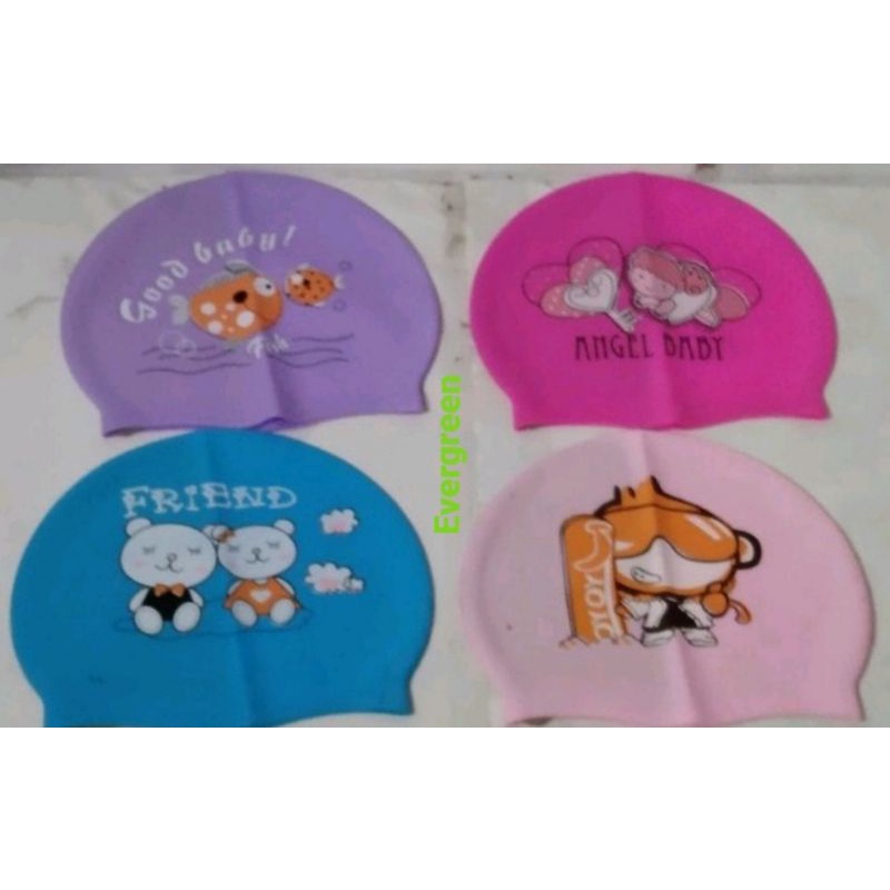 Topi Renang Anak | Topi Renang Silicon Swim Cap Penutup Kepala Renang