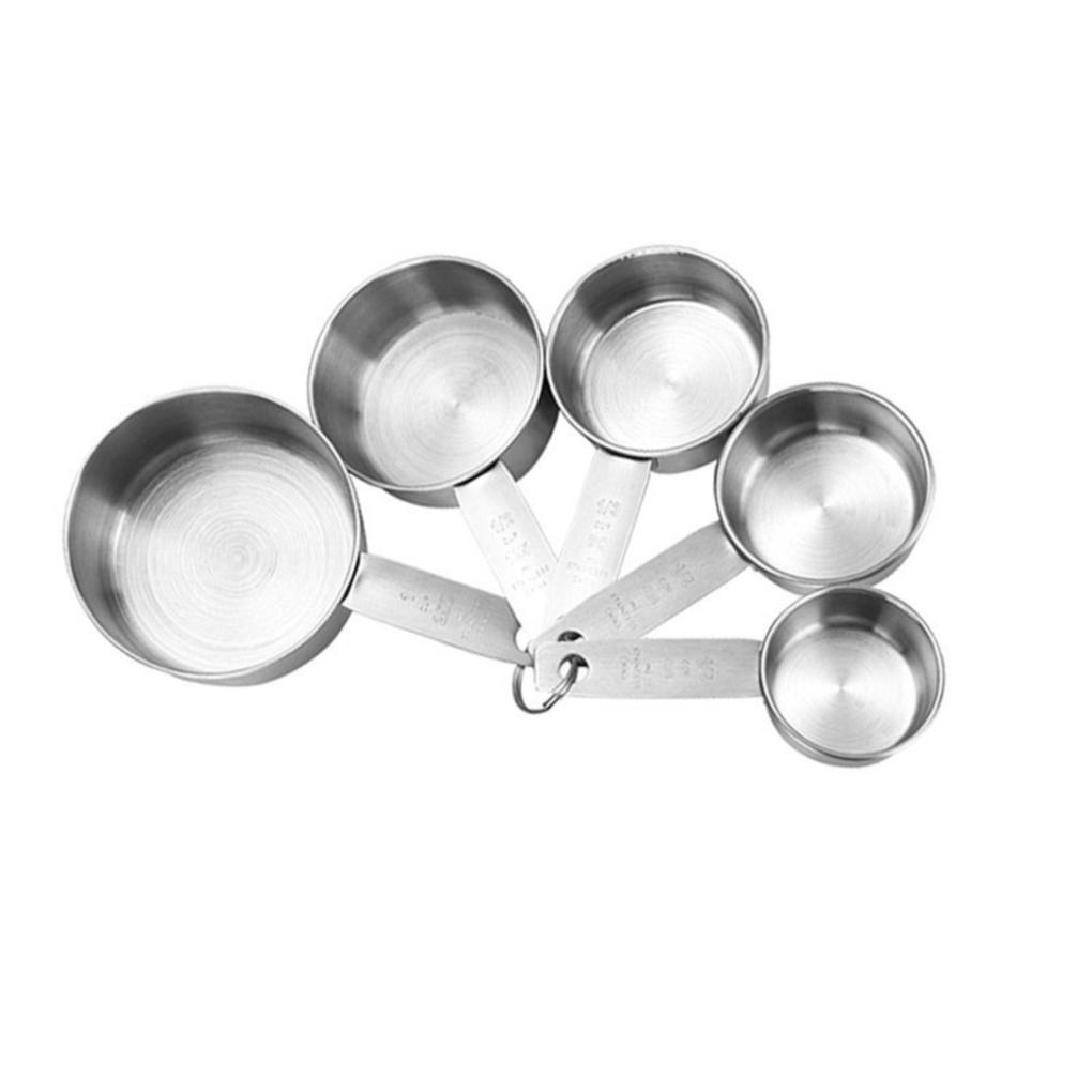 4pcs Gelas Takar Kit Measuring Cups Set Stainless Bumbu Dapur Alat Baking Dengan Skala