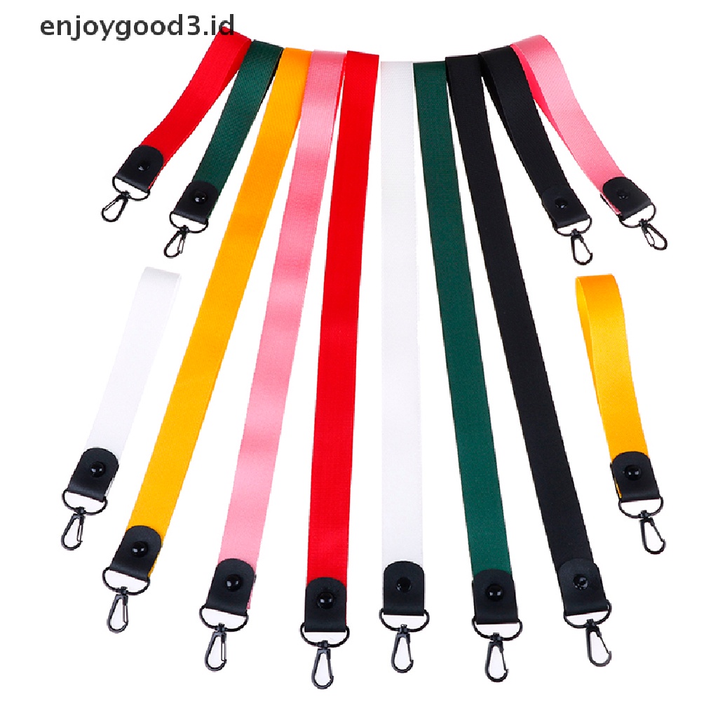 Tali Lanyard Gantung Leher Warna Solid Untuk Kartu ID