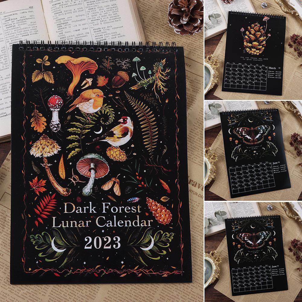 Kalender Imlek Nanas Dark Forest Creatures Hadiah Tahun Baru Kalender Kantor Bergambar Asli2023Histories Animals Jadwal Dinding Dapat Digantung