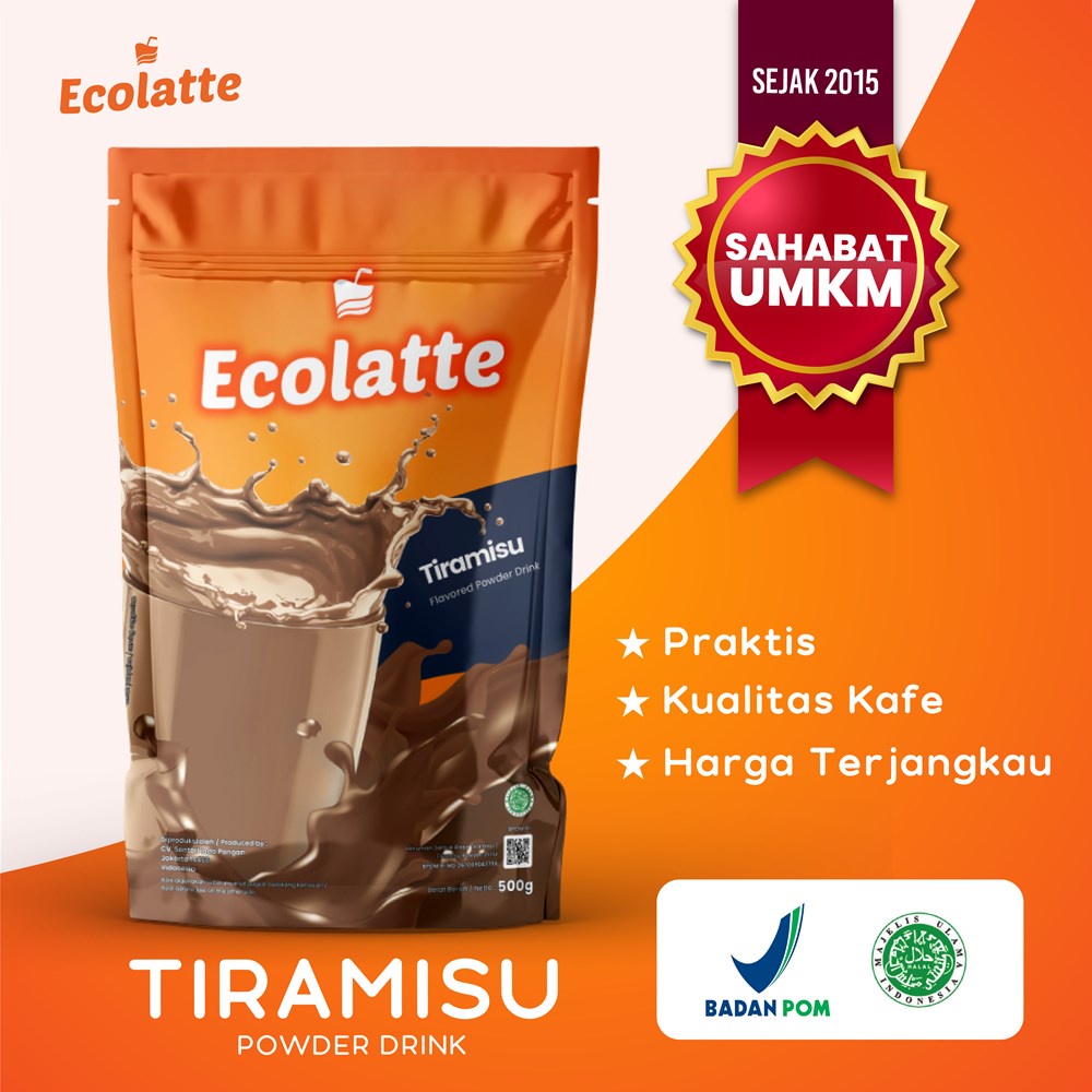 [1 KG] ECOLATTE TIRAMISU 1 KG Powder Drink Bubuk Minuman EnaK HALAL BPOM