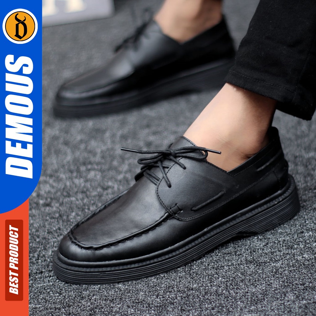 DEMOUS Takumi - Sepatu Docmart Low Boots Pantofel Formal Kulit Asli Kerja Pria