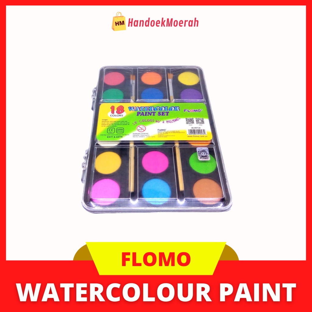 

Flomo Water Color Paint Cake 18 Colours