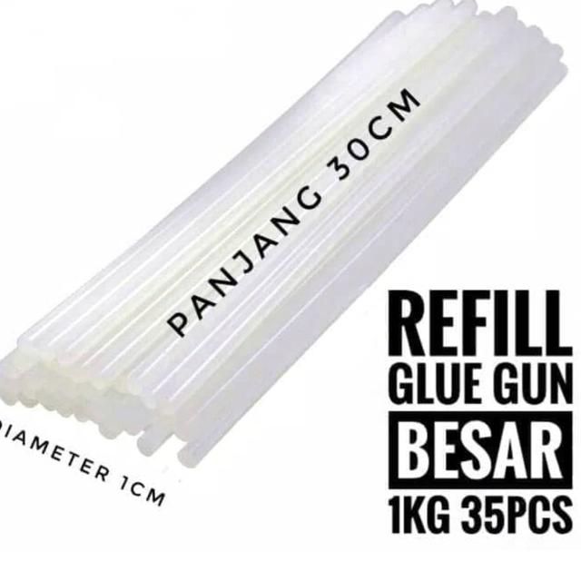 

ISI REFILL LEM TEMBAK BESAR 1 KG @ 35 STICK GLUEGUN LEM BAKAR BESAR - - BESAR KILOAN